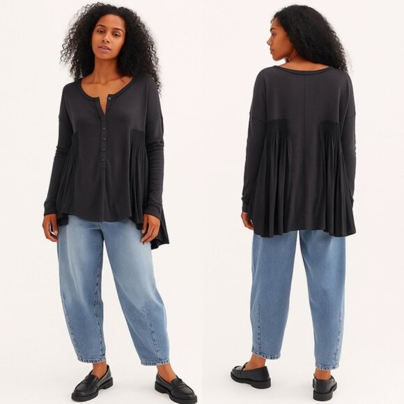 Free People We the Free Gemini Cardi Thermal Knit Black - Picture 1 of 10